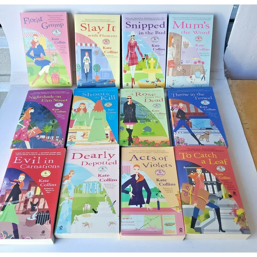 Kate Collins Lot Of 12 Books Paperback Cozy Mysteries NOS